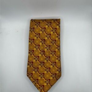 Luxury Floral Tie in Gold and Brown